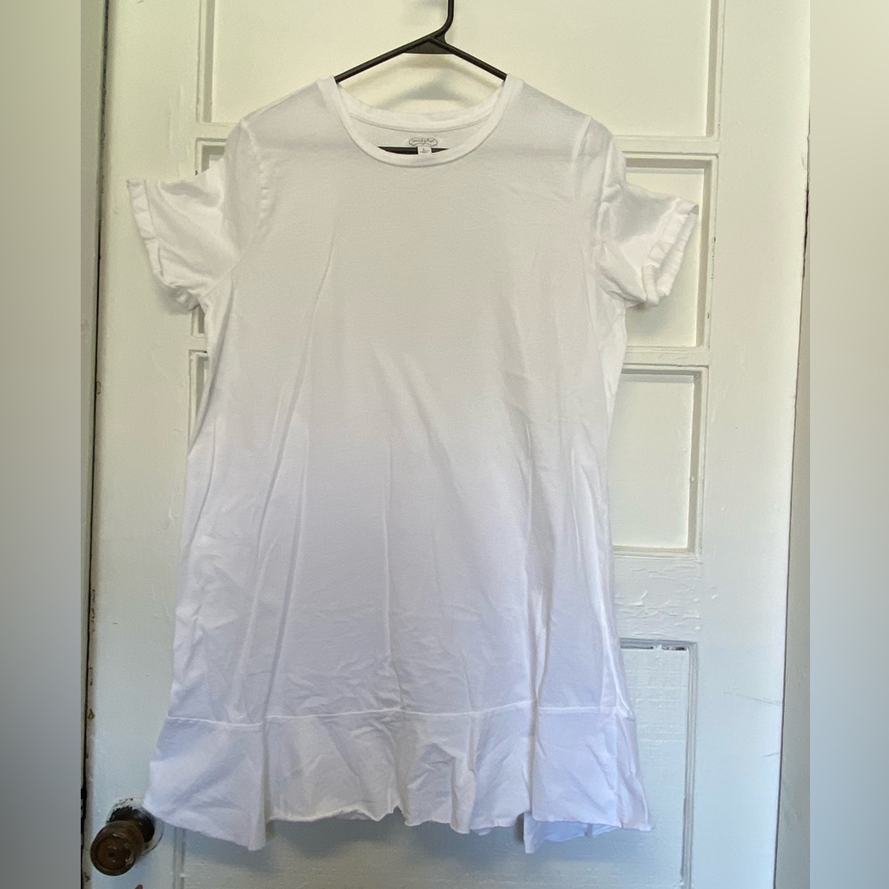 Mud pie Women's Hope Tshirt Dress size Large white